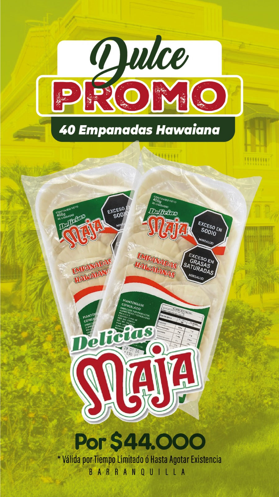 Promo Dulce Empanadas Hawaianas para Freír (40 uds)